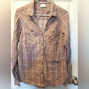 Columbia Women's 100% Cotton Plaid Button Down Long Sleeve Shirt Medium